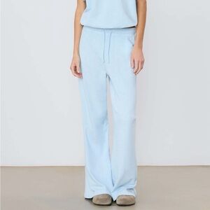 Eterne drawstring wide leg sweatpants in blue